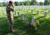 SEAC Senior Enlisted Advisor to the Chairman of the Joint Chiefs of Staff Ramon “CZ” Colón-López after placing flag pays his respects to L/Cpl. Nicholas S. O’Brien.